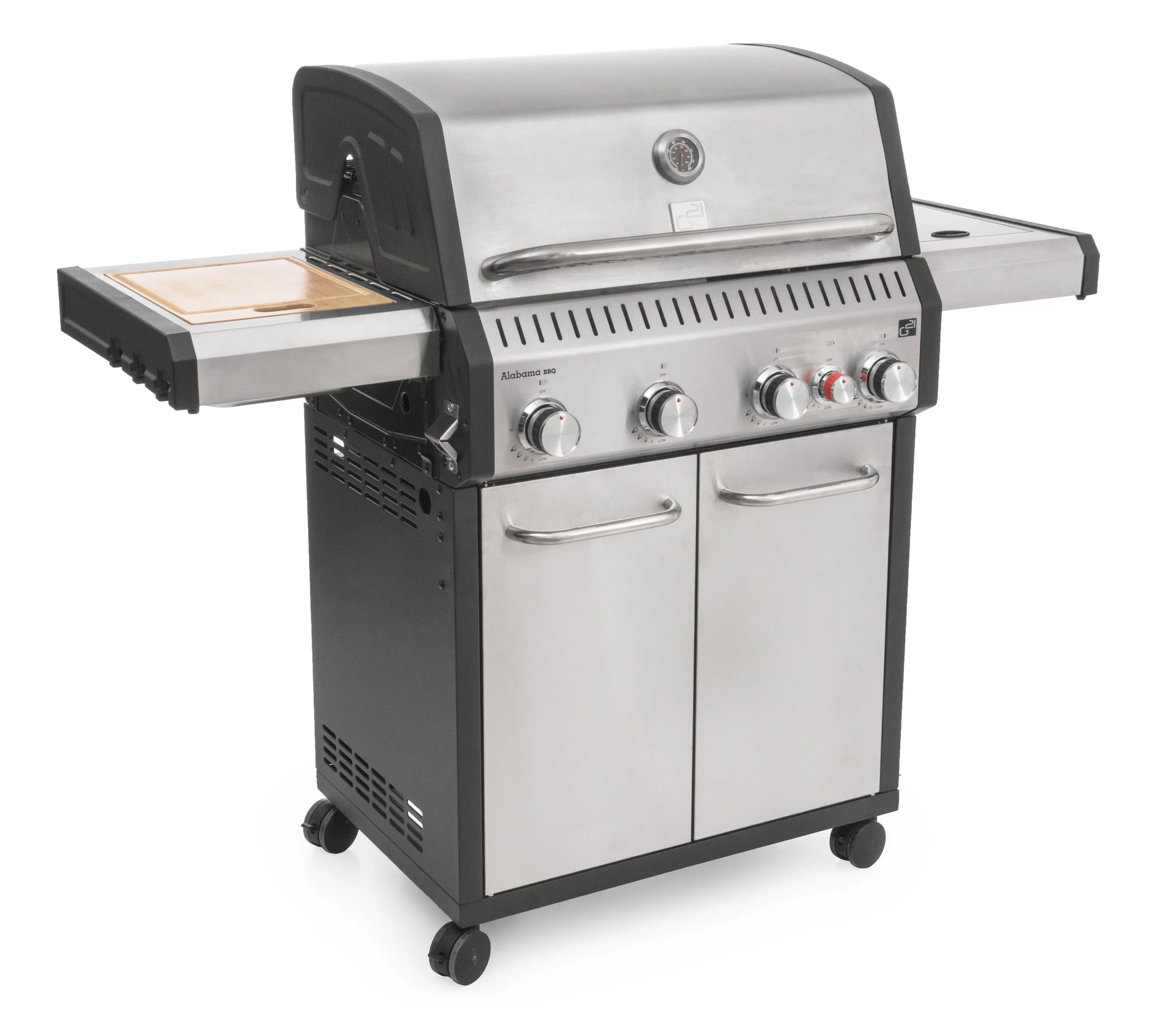Plynový gril G21 Alabama Silver BBQ Premium Line Alabama Silver BBQ Premium Line, 5 horákov + zdarma redukčný ventil GAH-BBQ4ALAB-SV