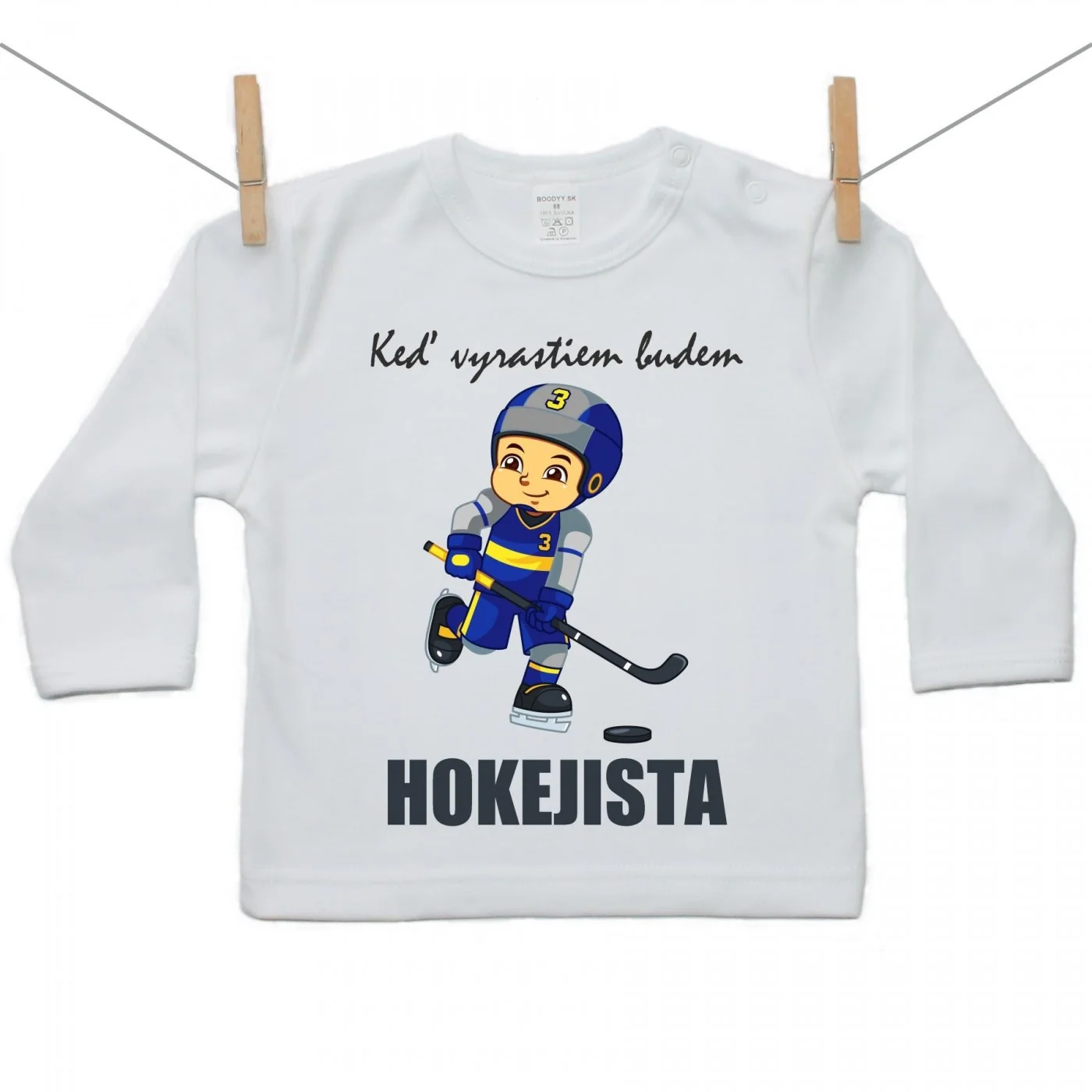 Boodyy Tričko s dlhým rukávom Keď vyrastiem budem hokejista Veľkosť: 92
