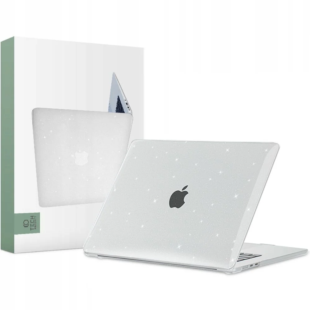 Tech-Protect Smartshell kryt na Macbook Air 15'' M2 – M5 2023-2026, glitter priesvitný itter priesvitný