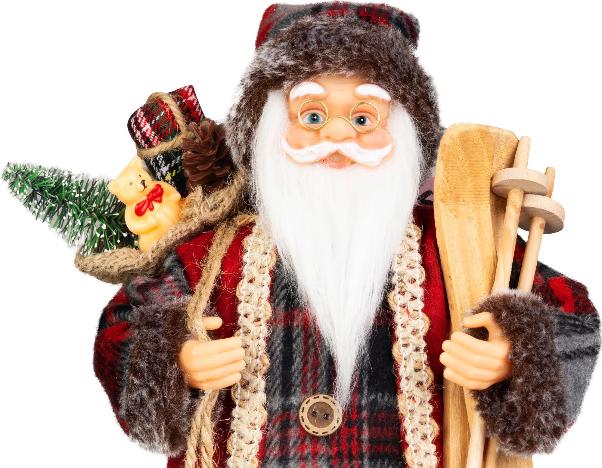 MagicHome vianočný Santa s darčekom, 1 ks Červený, 46 cm