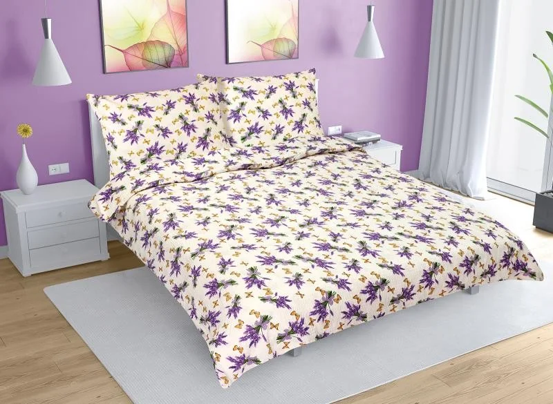 Krepové obliečky F 80/194 levanduľa 1ks 200x220, 2ks 70x90 1×3 ks, krepové obliečky