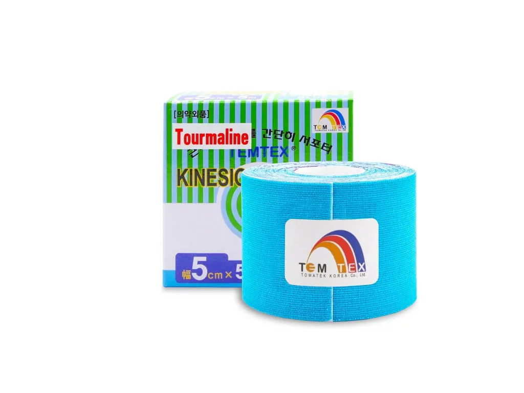 Temtex kinesio tape Tourmaline, modrá tejpovacia páska 5cm x 5m 1×1 ks, tejpovacia páska