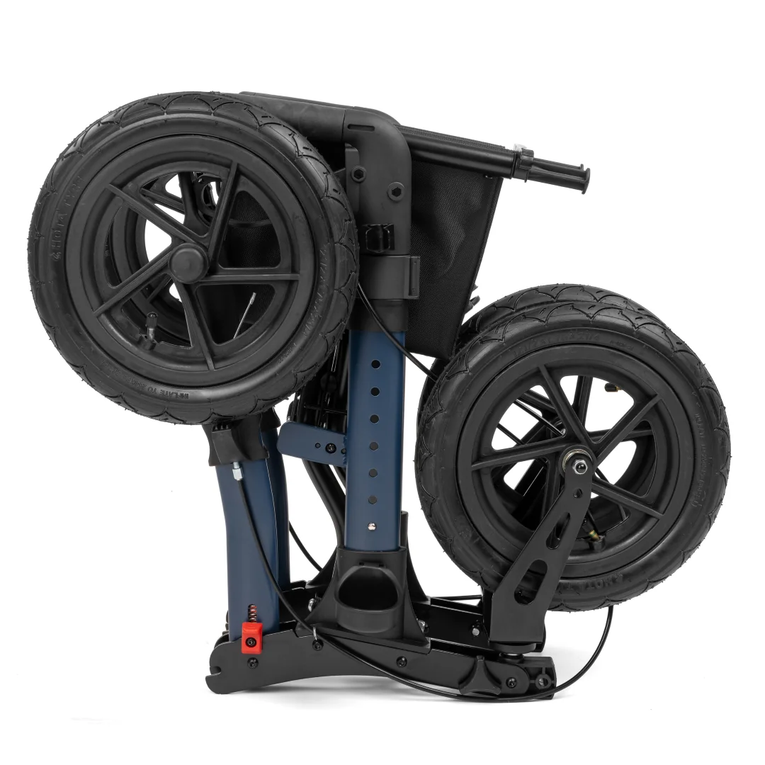 Odľahčené 4-kolesové chodítko YOLA AIR, pneumatické kolesá, modré, 136 kg