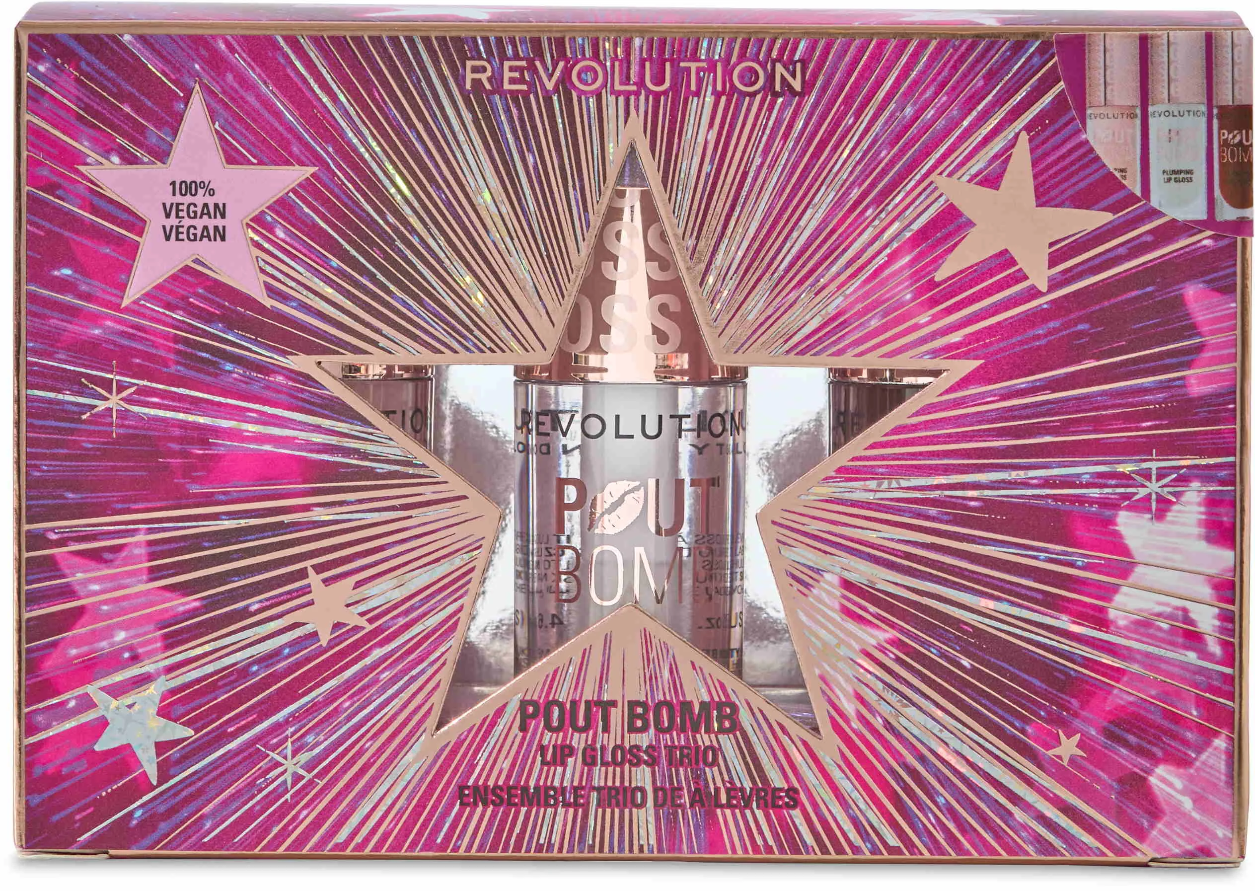 Revolution Pout Bomb Plumping Lip Gloss Trio Gift Set 1 set