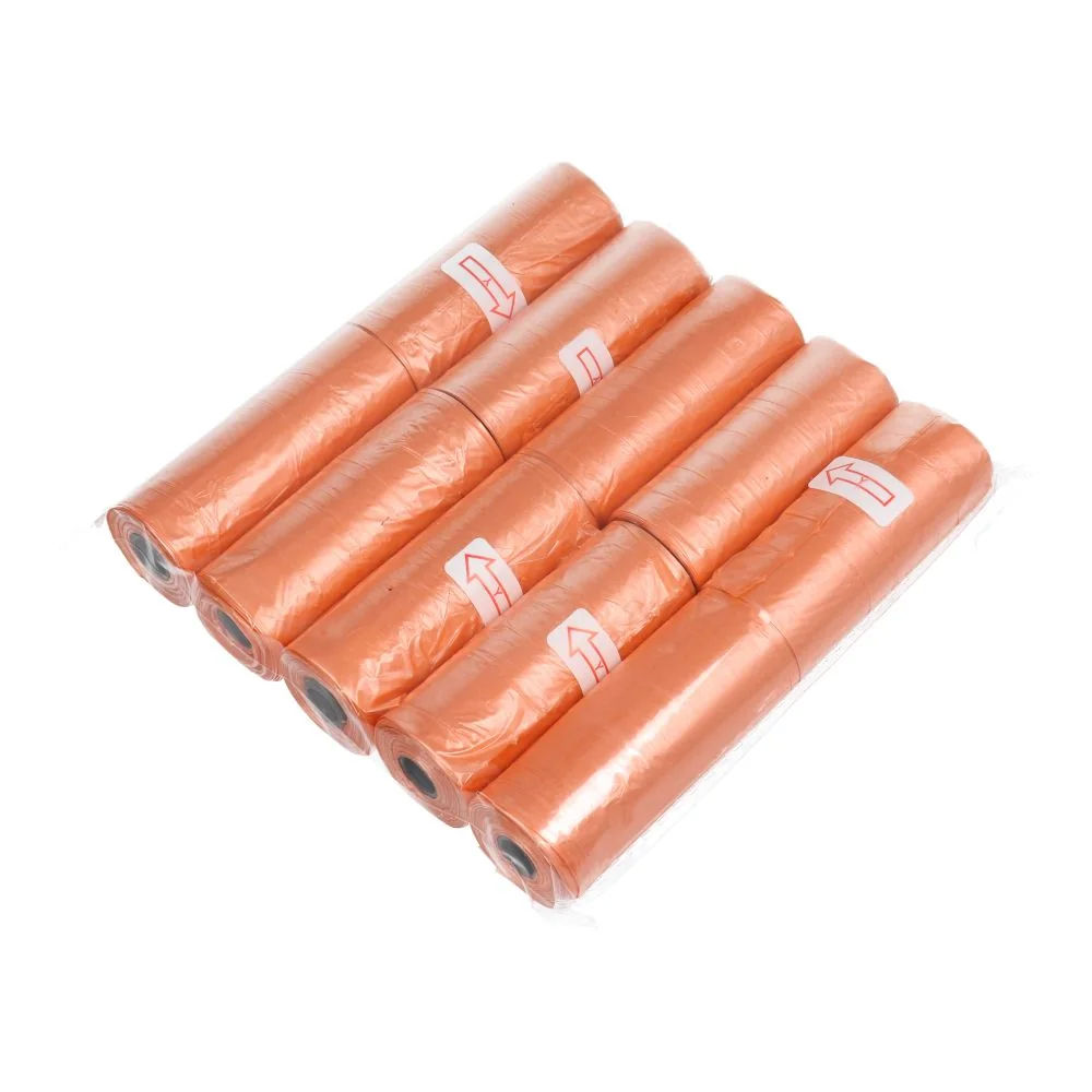 Vrecká na psie exkrementy, 10 roliek, oranžové