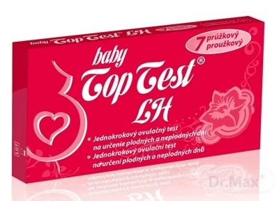 Baby Top Test LH ovulačný - 7 prúžkový 1×7 ks, jednokrokový ovulačný test