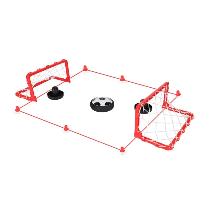Hoverball na stôl – svietiaca lopta + 2 bránky a raketky (air hockey efekt)