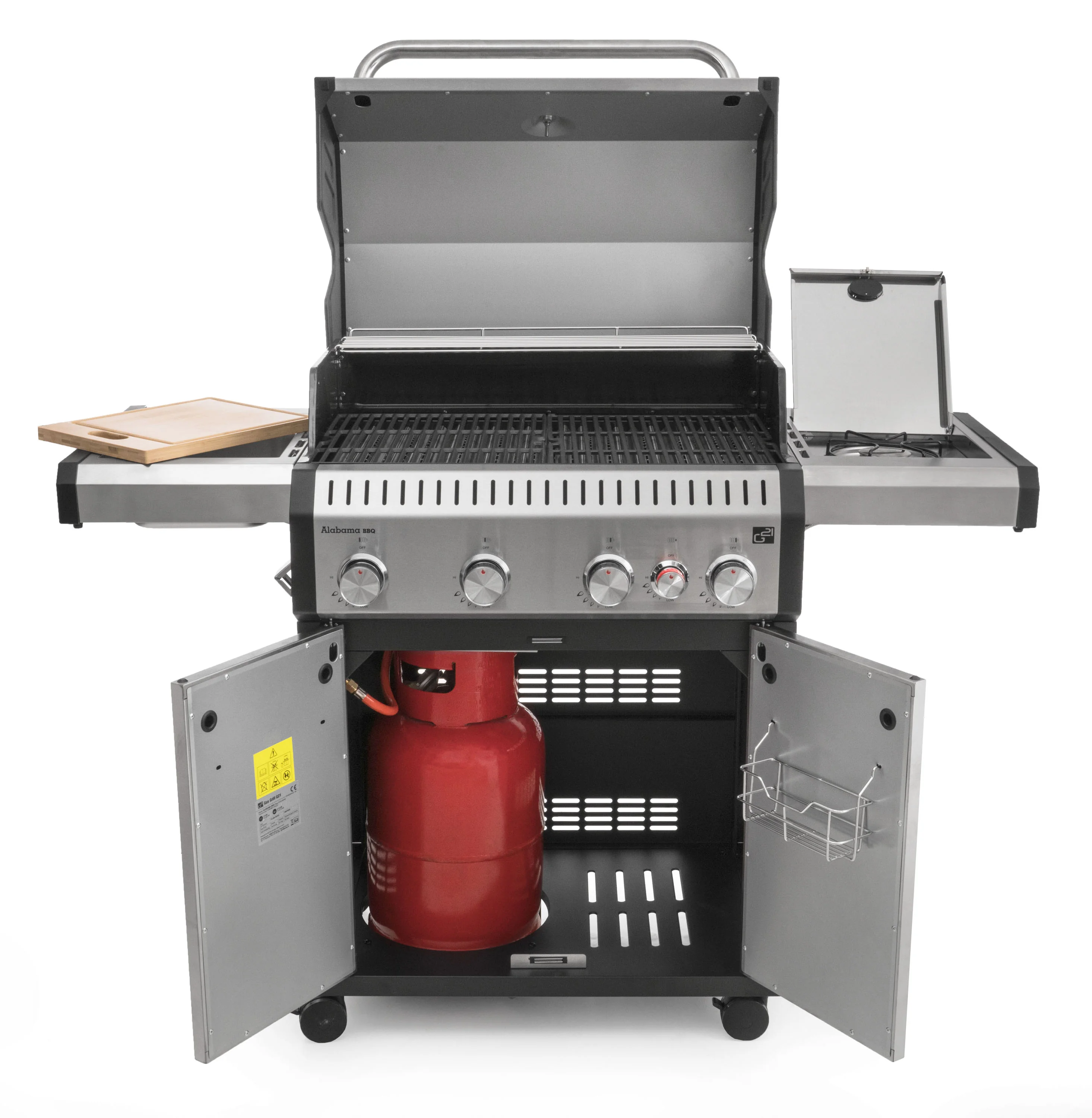 Plynový gril G21 Alabama Silver BBQ Premium Line Alabama Silver BBQ Premium Line, 5 horákov + zdarma redukčný ventil GAH-BBQ4ALAB-SV