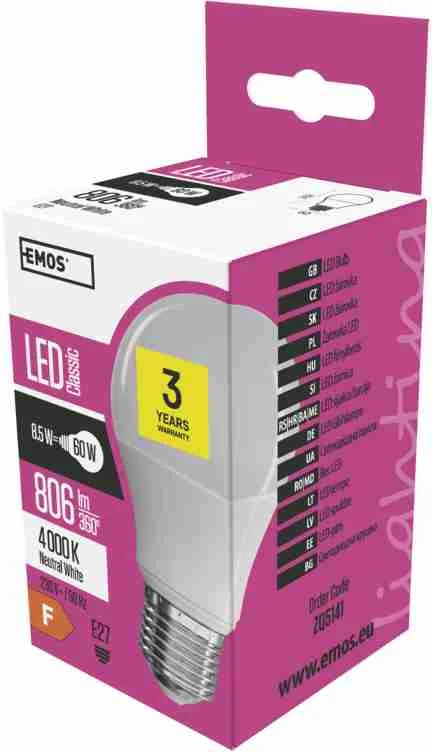 LED CLS A60 8,5W E27 NW 1×1 ks, LED žiarovka