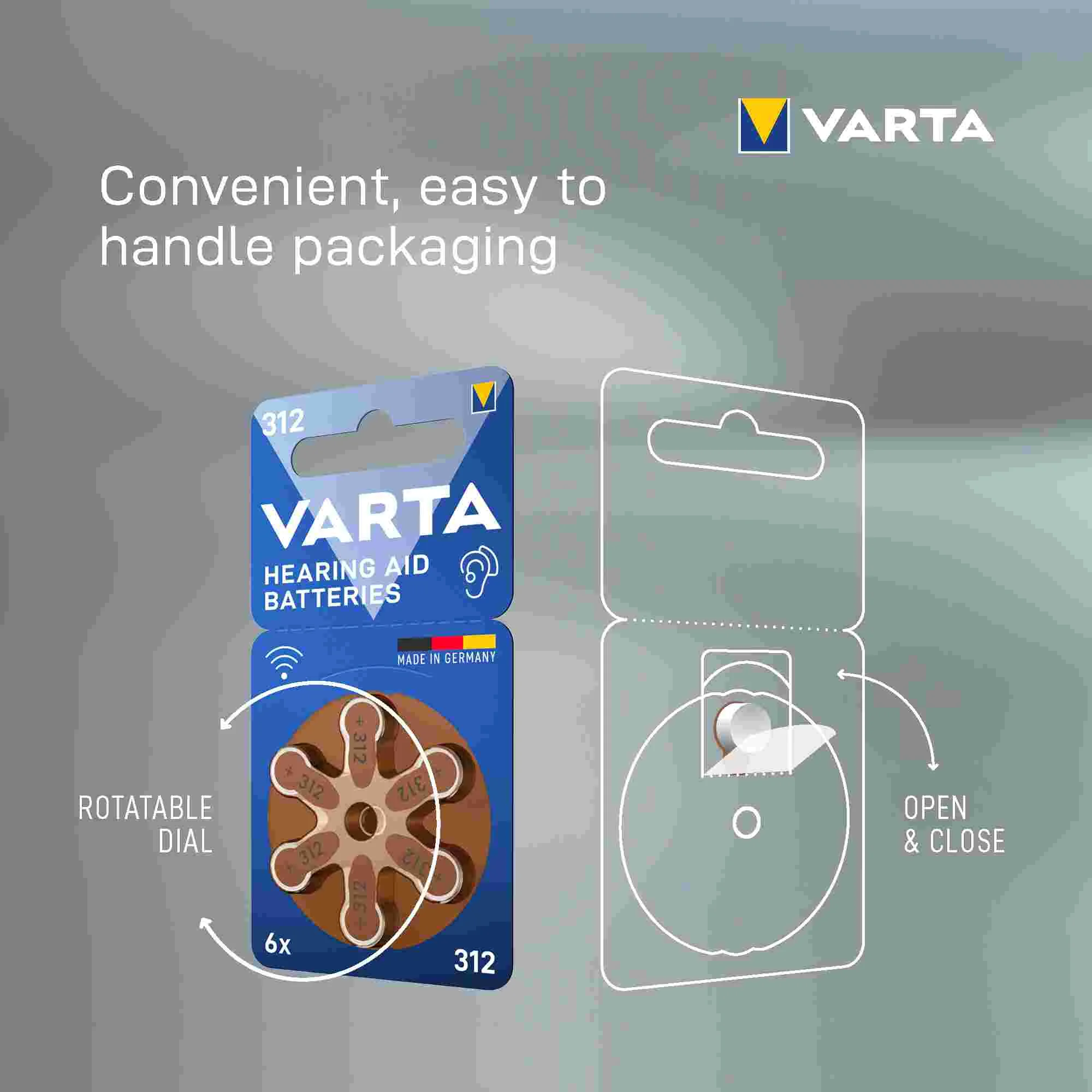 VARTA Hearing Aid Battery 312 BLI 6 1×6 ks, batérie do načúvacích prístrojov