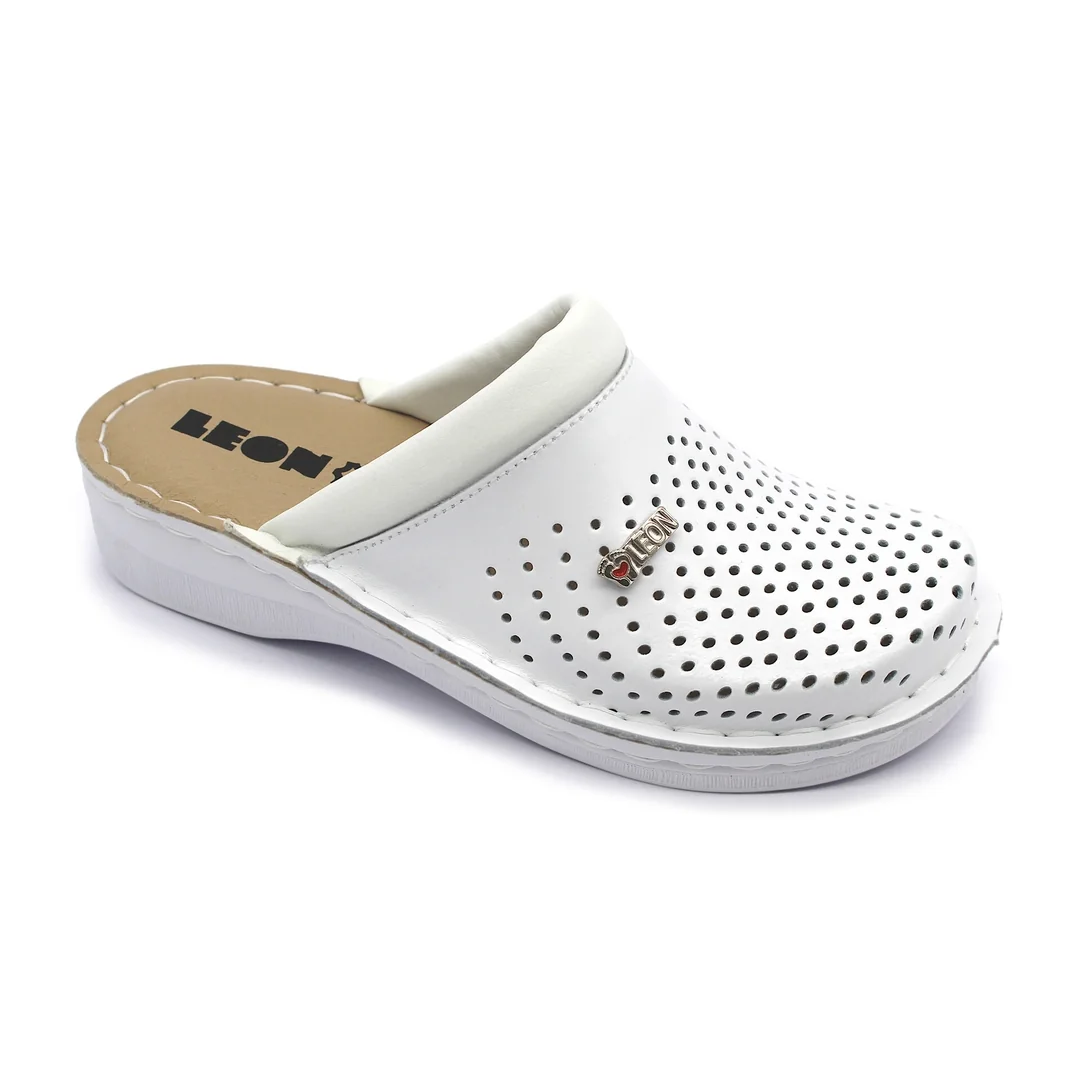 Leon V262 Dámska pracovná celokožená zdravotná obuv 36 - 23cm, biela, 3,5 cm