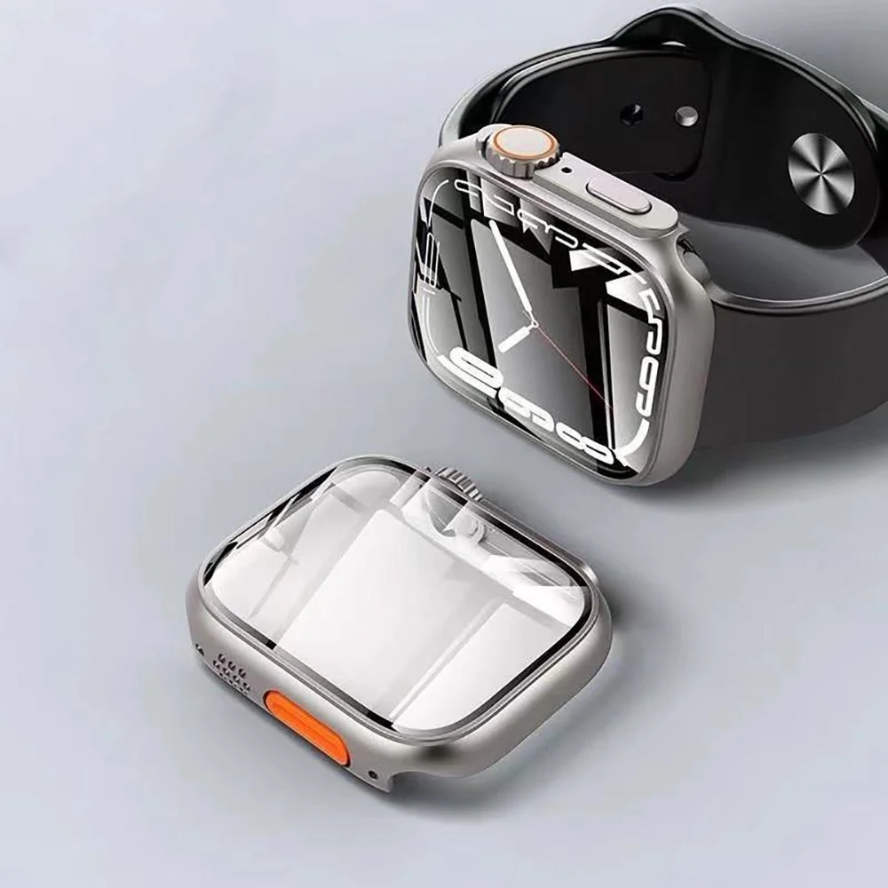 Tech-Protect Defense 360 puzdro na Apple Watch 4/5/6/SE 44mm, čierne/oranžové ranžové