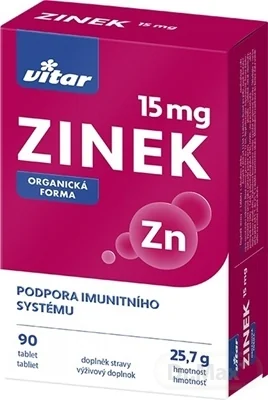 VITAR Zinok 15 mg 1×90 tbl, zinok