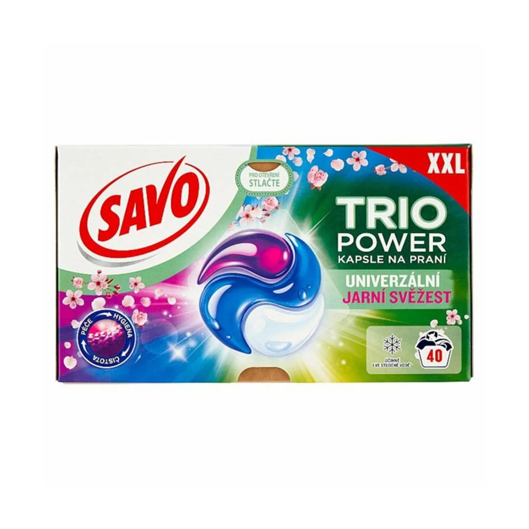 SAVO pracie kapsule jarná sviežosť trio power 40ks