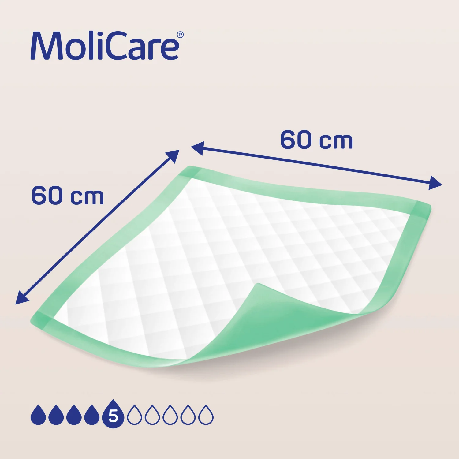MoliCare Premium Bed Mat 5 kvapiek 60x60 cm absorpčné podložky (inov.2020) 1x30 ks