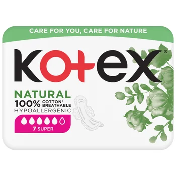 KOTEX vložky Natural Super single 7 ks 1×7 ks, dámske hygienické vložky
