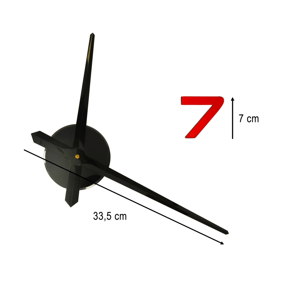 Nástenné hodiny samolepiace – 12 číslic 80–90 cm, čierne ručičky, multicolor