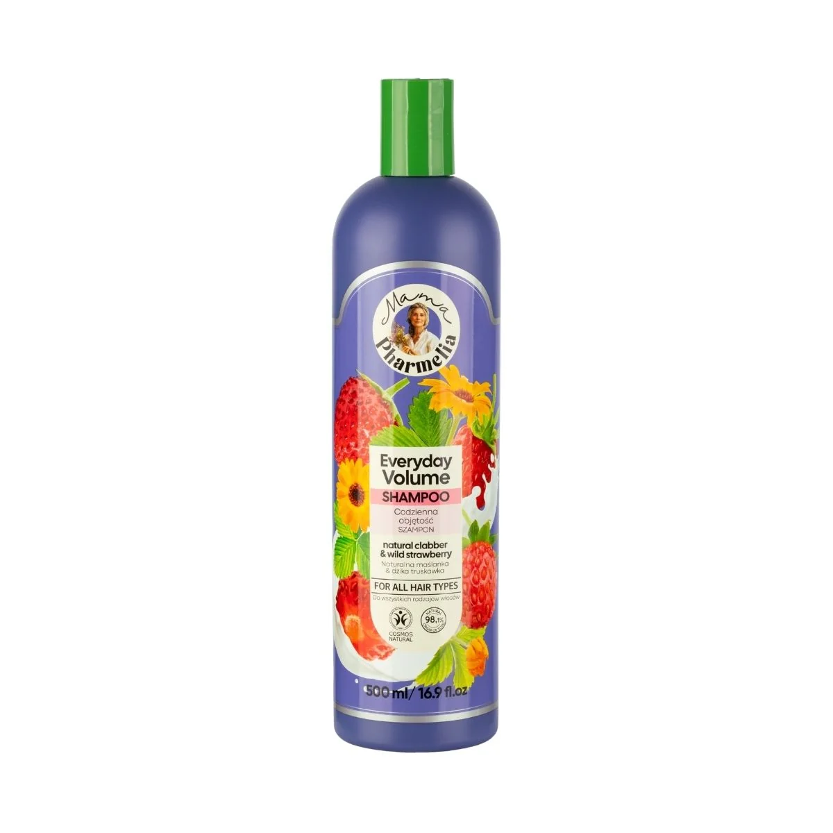 Šampón pre každodenný objem s kyslým mliekom a lesnou jahodou - 500 ml - Mama Pharmelia