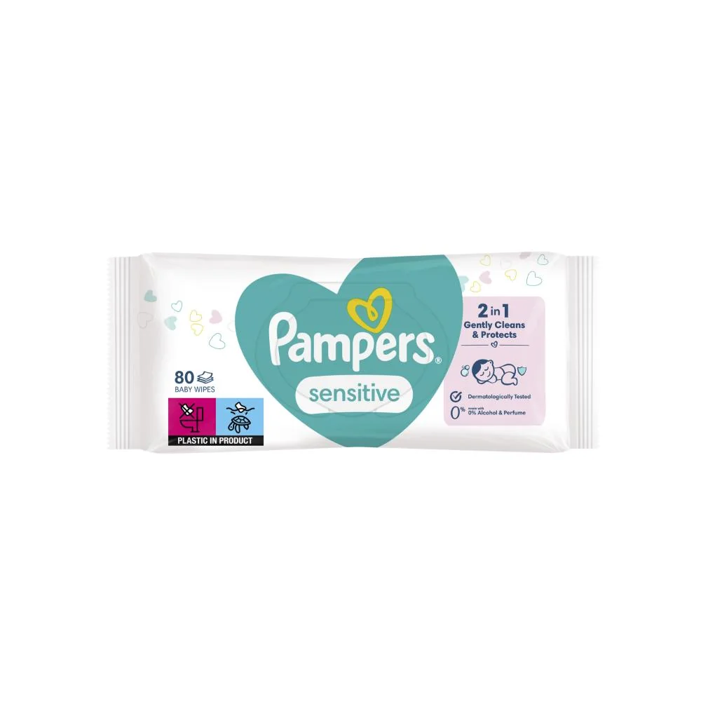 Pampers Sensitive Baby detské vlhčené obrúsky 80 ks