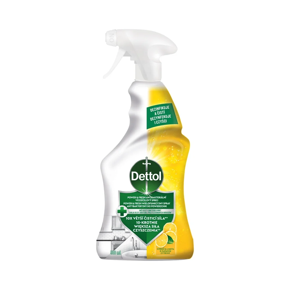 Dettol Power & Fresh viacúčelový sprej citrón & limeta 500 ml