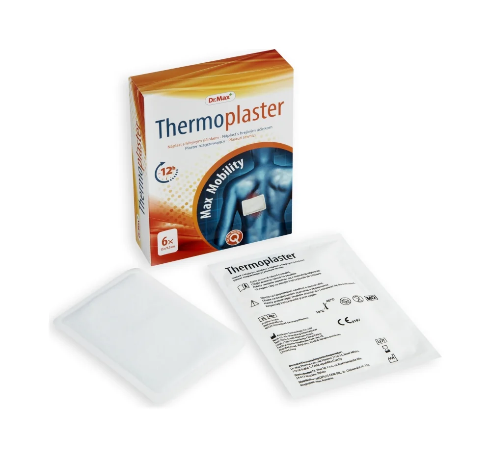 Dr. Max Thermoplaster 13 x 9,5 cm 1×6 ks, hrejivé náplasti