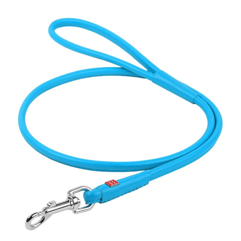 Okrúhle kožené vodítko modrej farby 122 cm, Šírka: 4 mm