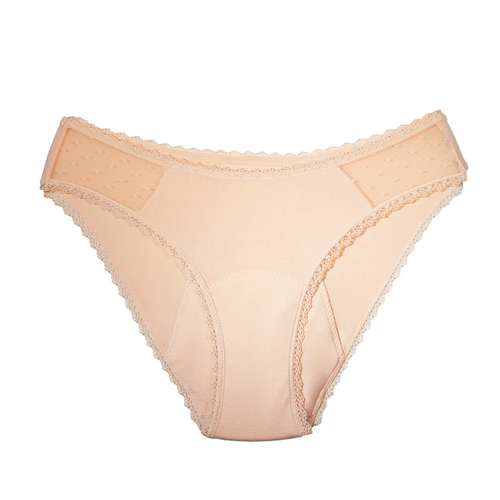 Relixa, menštruačné nohavičky klasického strihu, SLIPS, béžové, s Stredná absorp., prateľné, XS-6XL