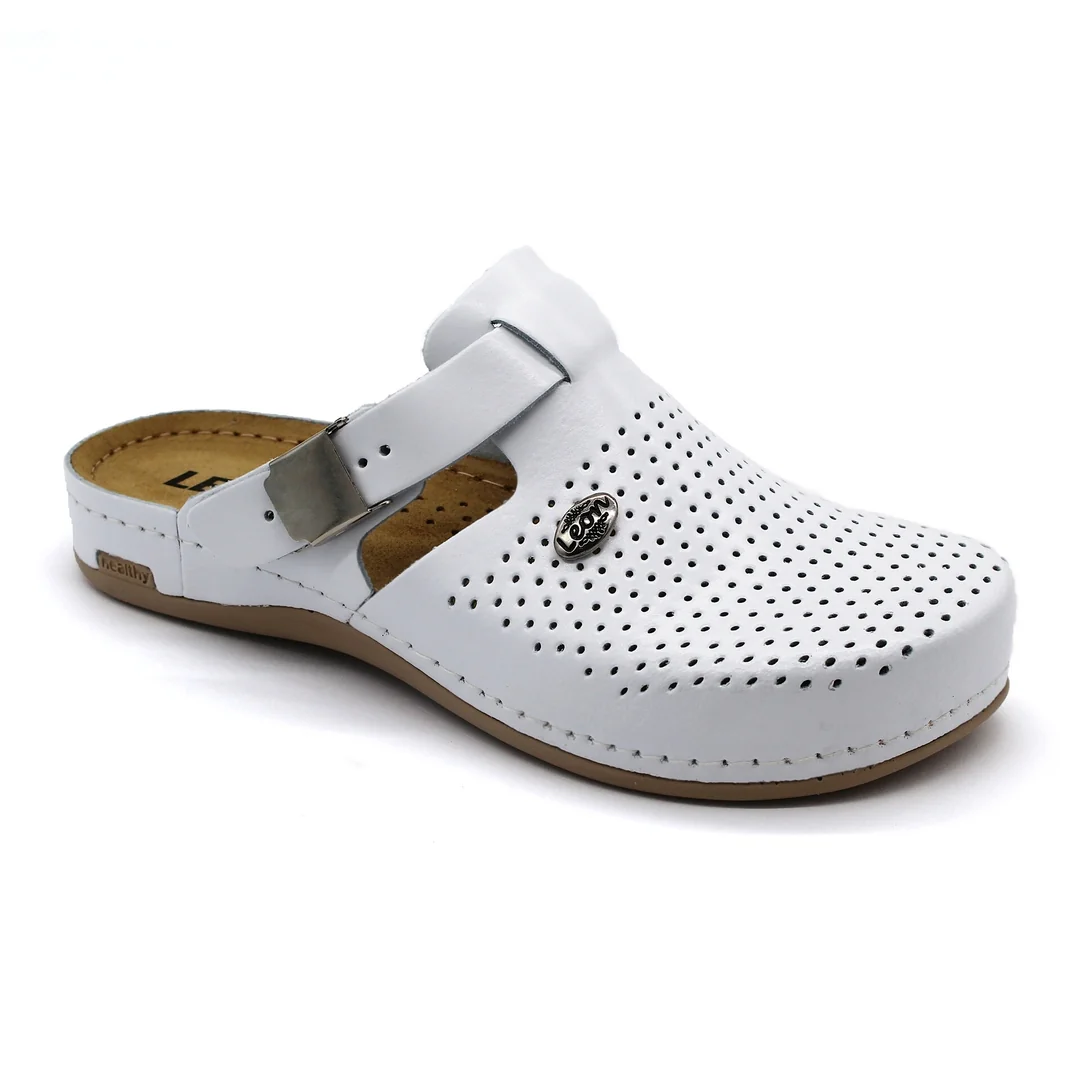 Leon 950 Dámska pracovná celokožená zdravotná obuv 38 - 24,5cm, biela, 2,5 cm