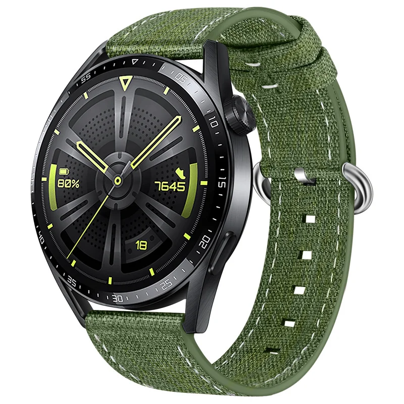 BStrap Denim remienok na Huawei Watch GT2 42mm olive green