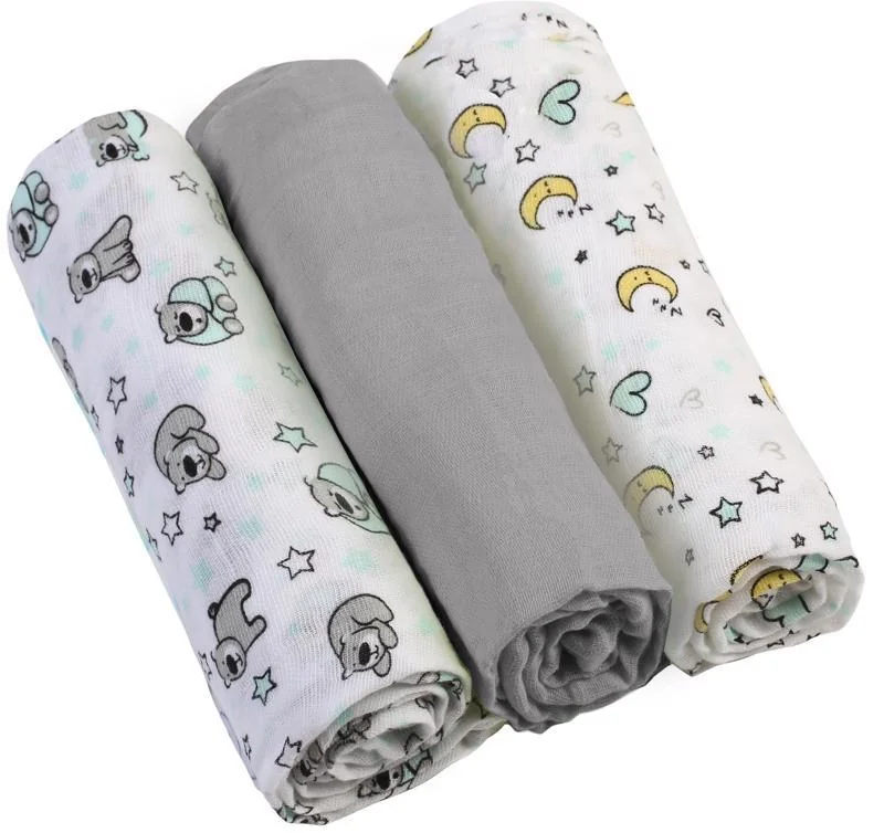BABYONO Plienky mušelínové Super soft 3 šedá 3 ks