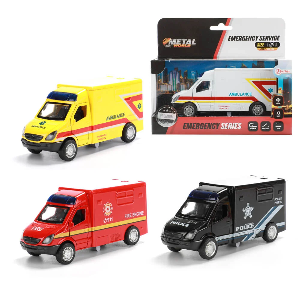 KOVOVÝ model záchranári na baterky-Toi Toys
