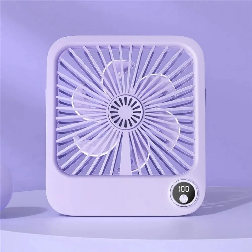 Stolový ventilátor s nastaviteľným stojanom a displejom, fialový