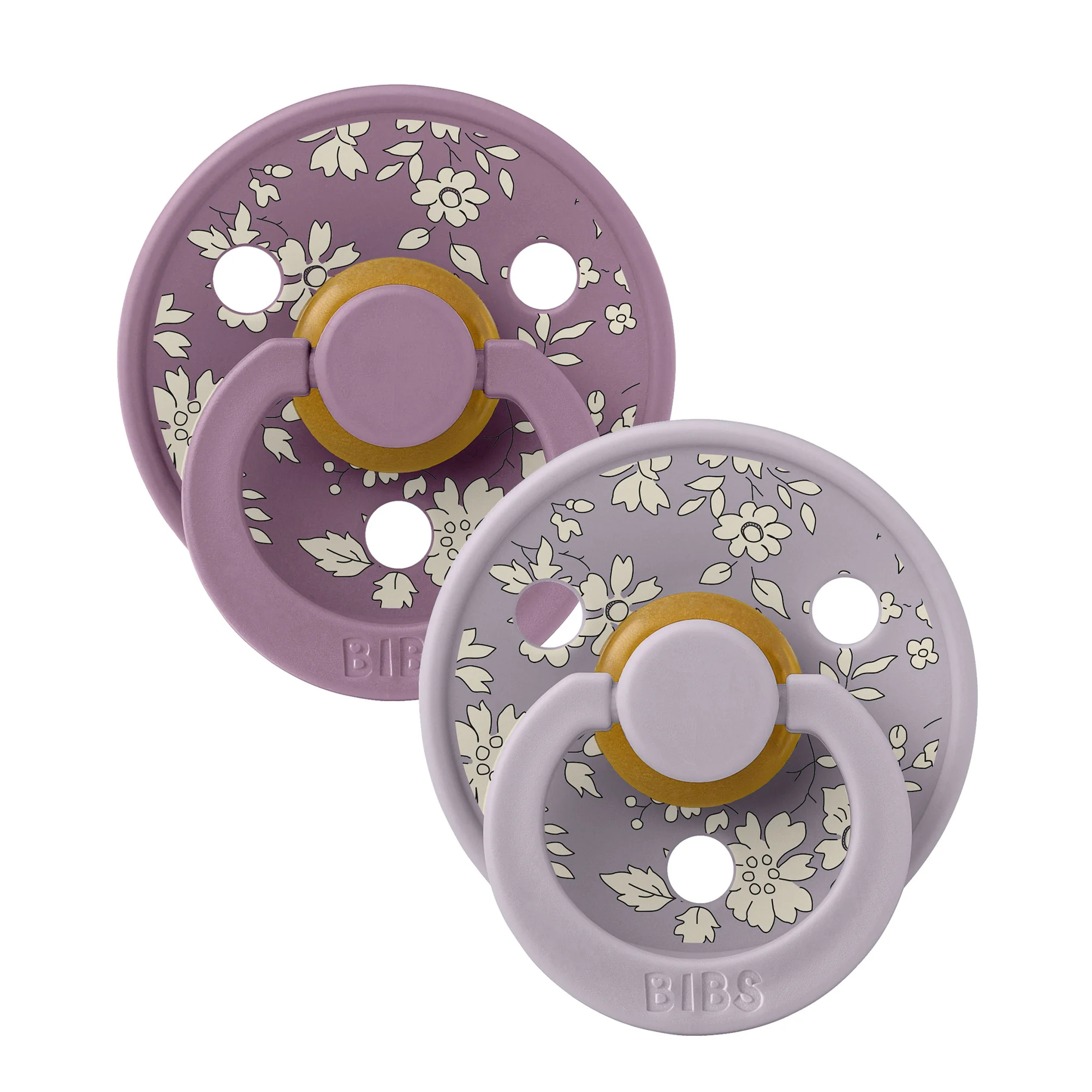 BIBS x LIBERTY Colour cumlíky z prírodného kaučuku 2ks veľkosť 1 - Fossil Grey / Mauve
