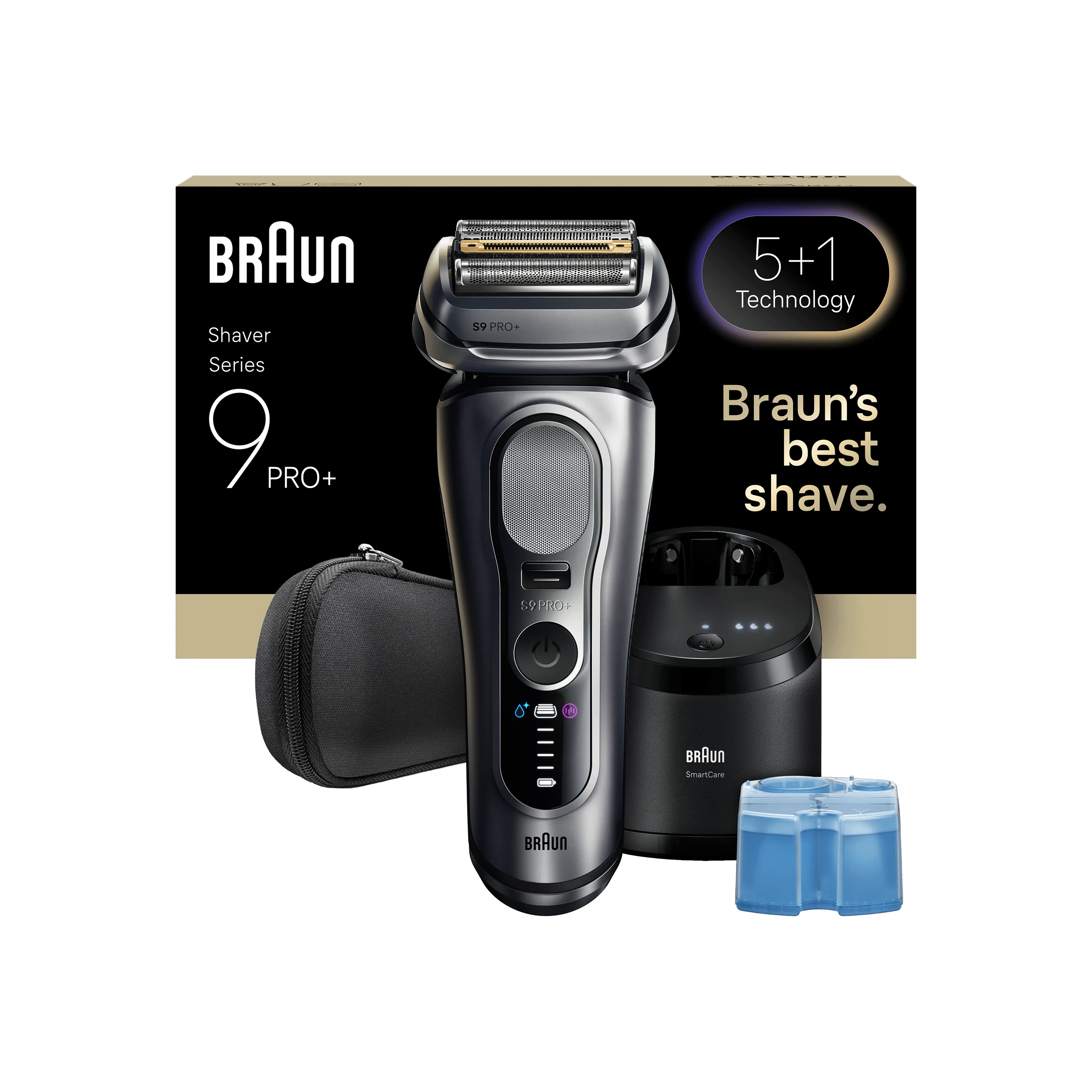 Braun Series 9 PRO+ 9667CC elektrický holiaci strojček + stanica SmartCare, strieborný 1 set