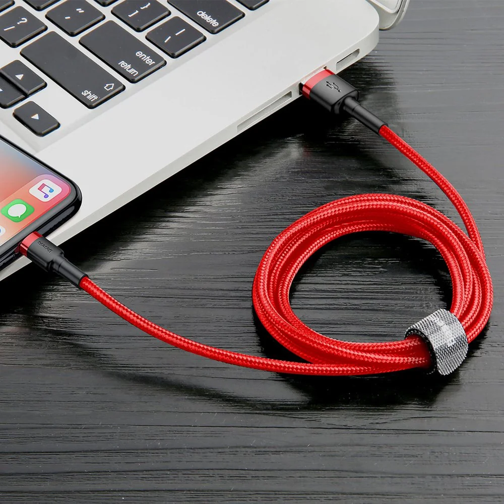 Baseus Cafule kábel USB / Lightning QC 3.0 2A 3m, červený