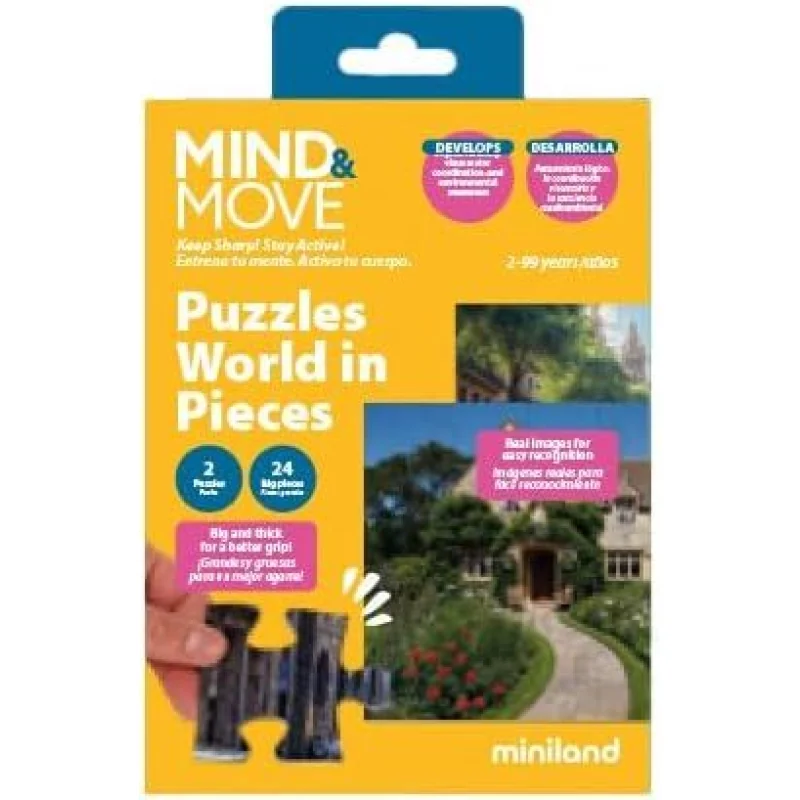 Miniland - Puzzle Svet v kúskoch Mind&Move 2 x 24 dielikov