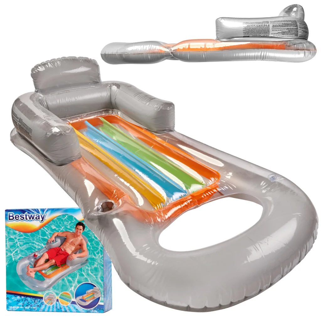Nafukovacie kreslo s matracom BESTWAY 43097 sivý