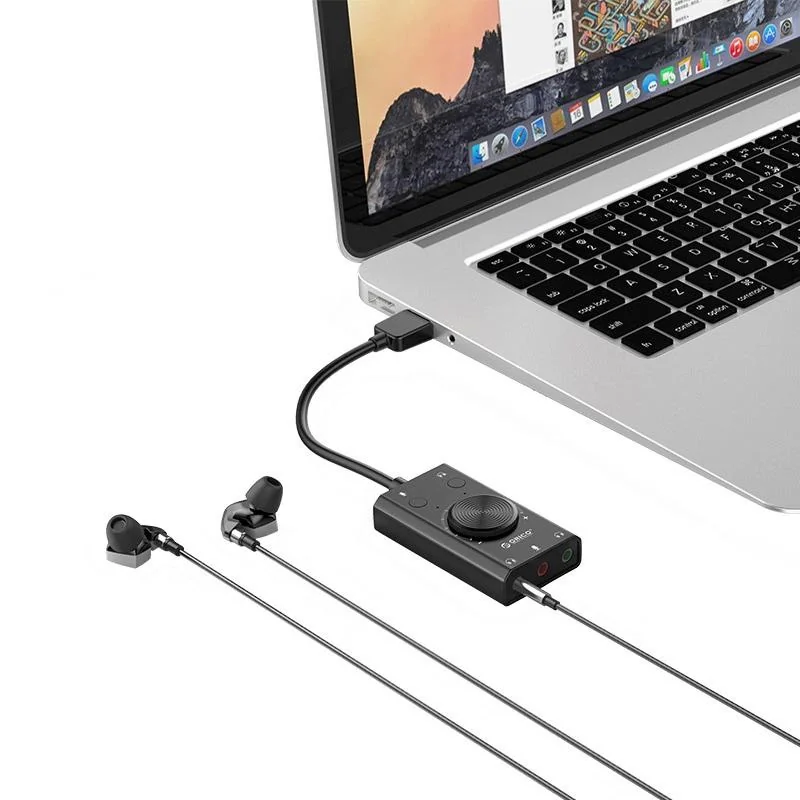 Orico SC2 externá zvuková karta USB, čierna