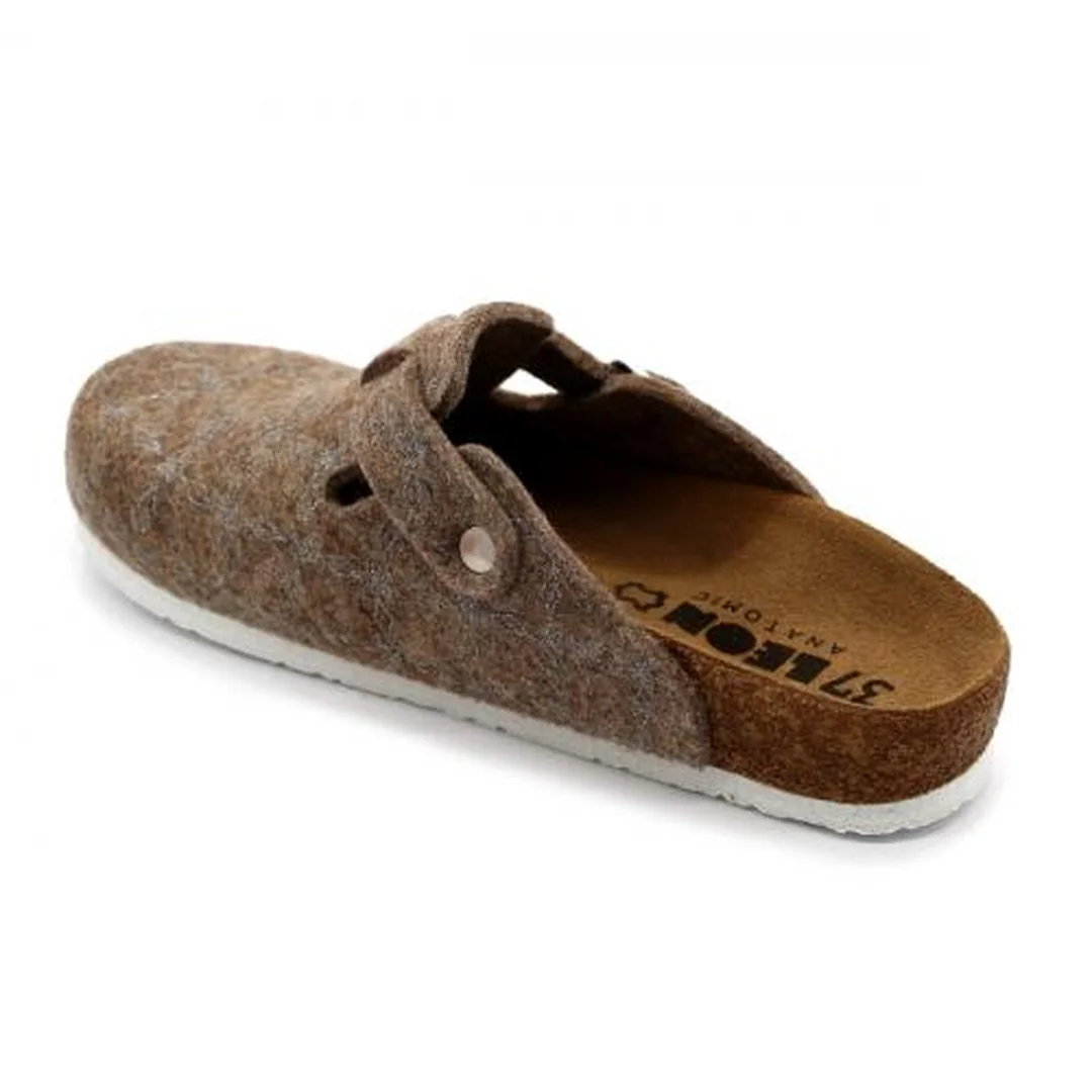 LEON 4260 Dámske zdravotné korkové teplé papuče Hnedé 36 - 23,5cm, hnedá, 2,0 cm