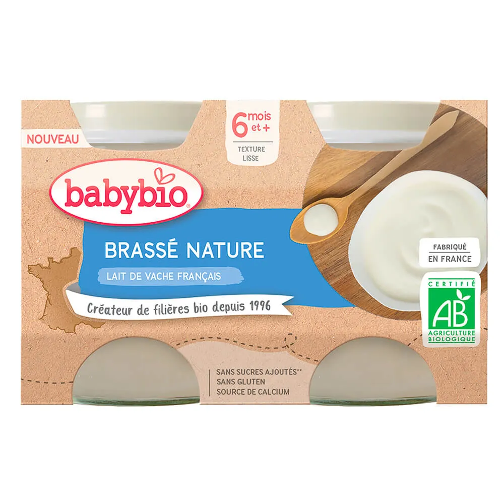 BABYBIO Brassé z francúzskeho mlieka natur 2x130 g