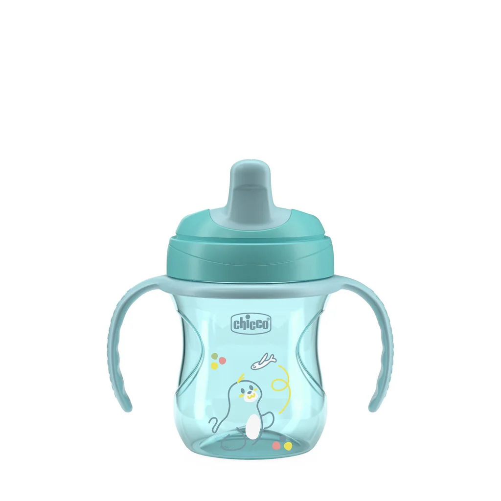 CHICCO Hrnček Training s držadlami teal, 6m+ 1x1 ks