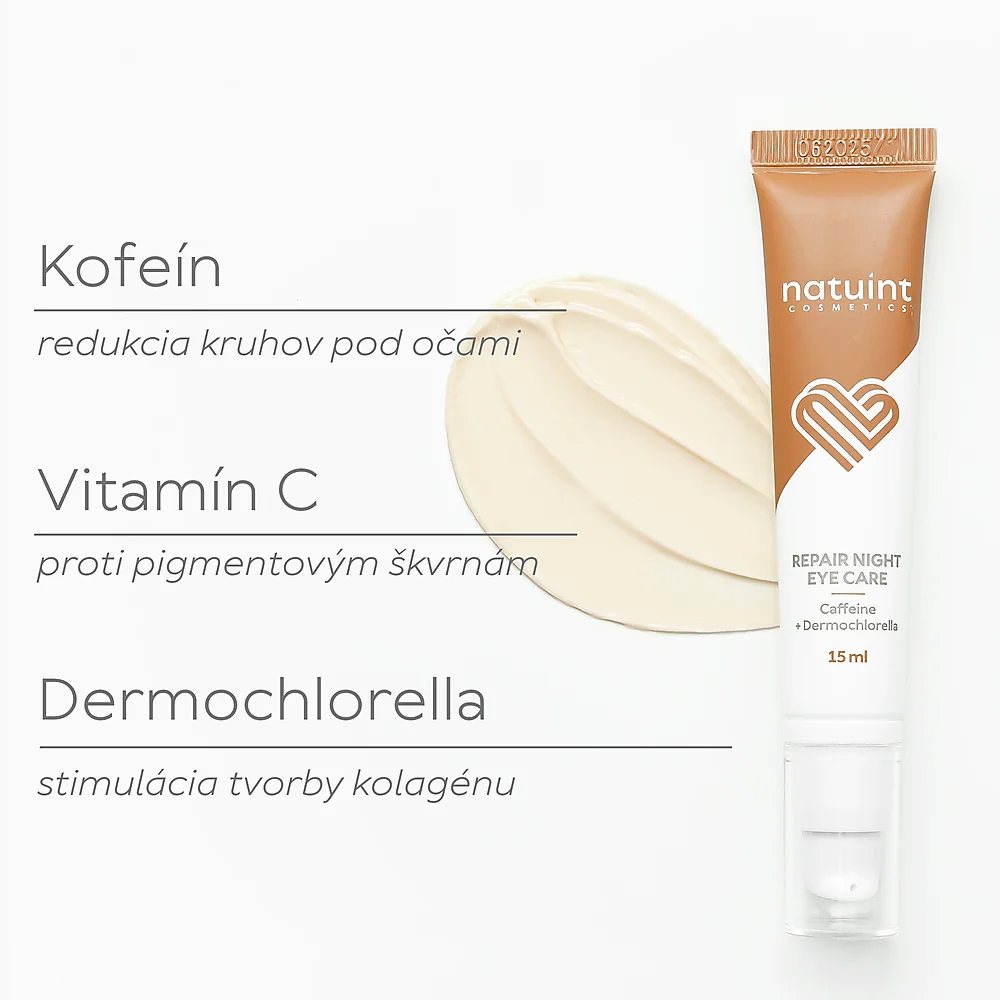 Natuint - Výživný očný krém s kofeínom - nočný Repair night eye care