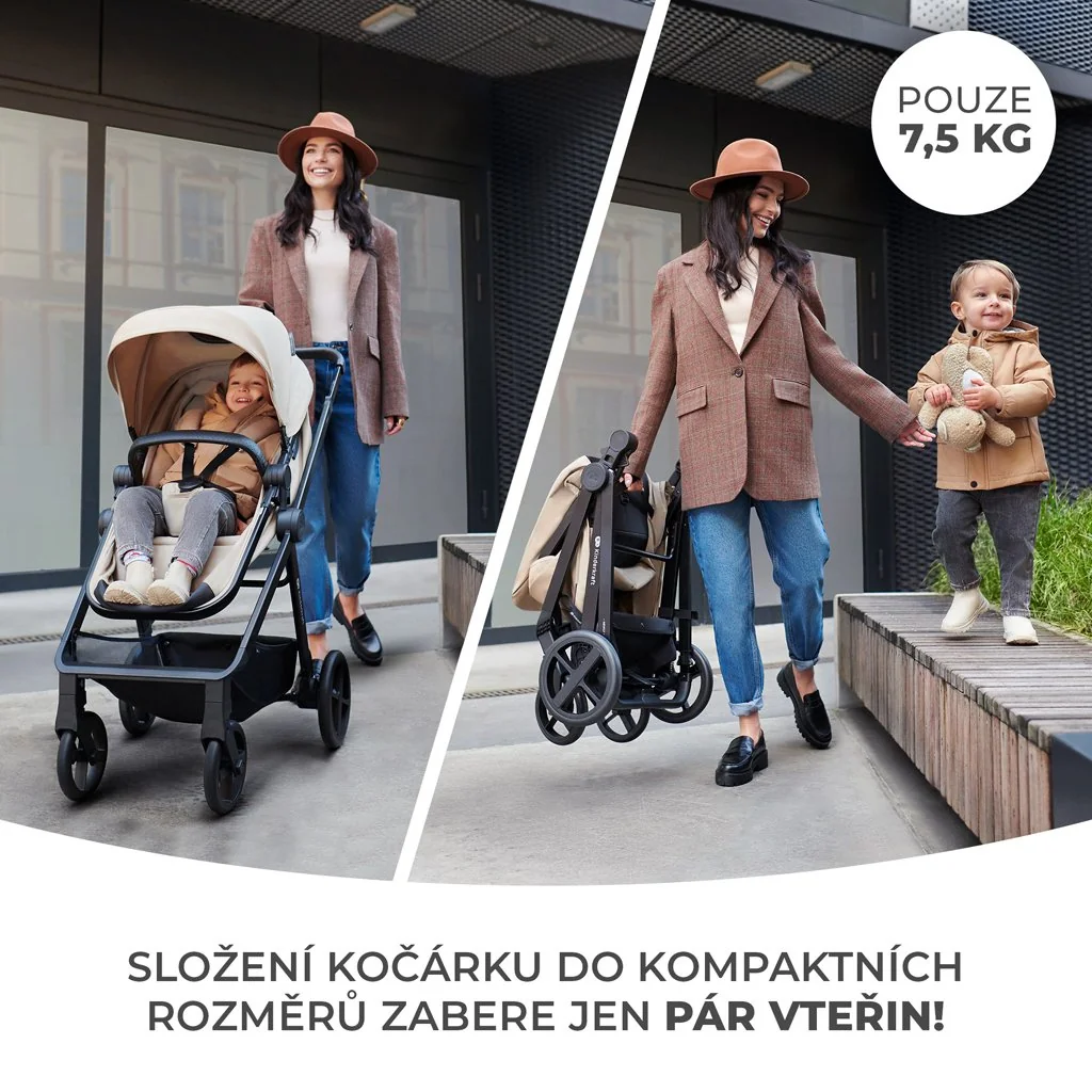 Kočík kombinovaný 4v1 Newly Classic Grey + Mink PRO