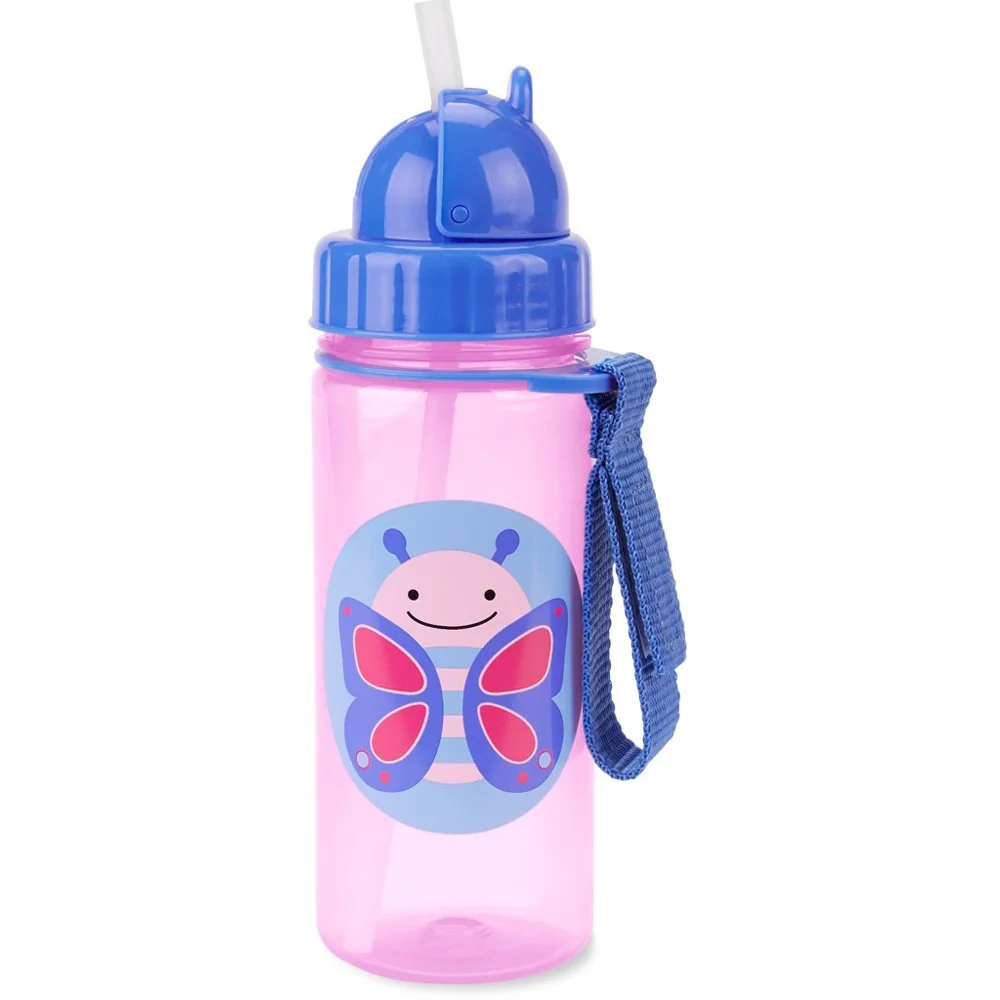 Zoo Hrnček so slamkou PP bez PVC a BPA Motýľ 12m+