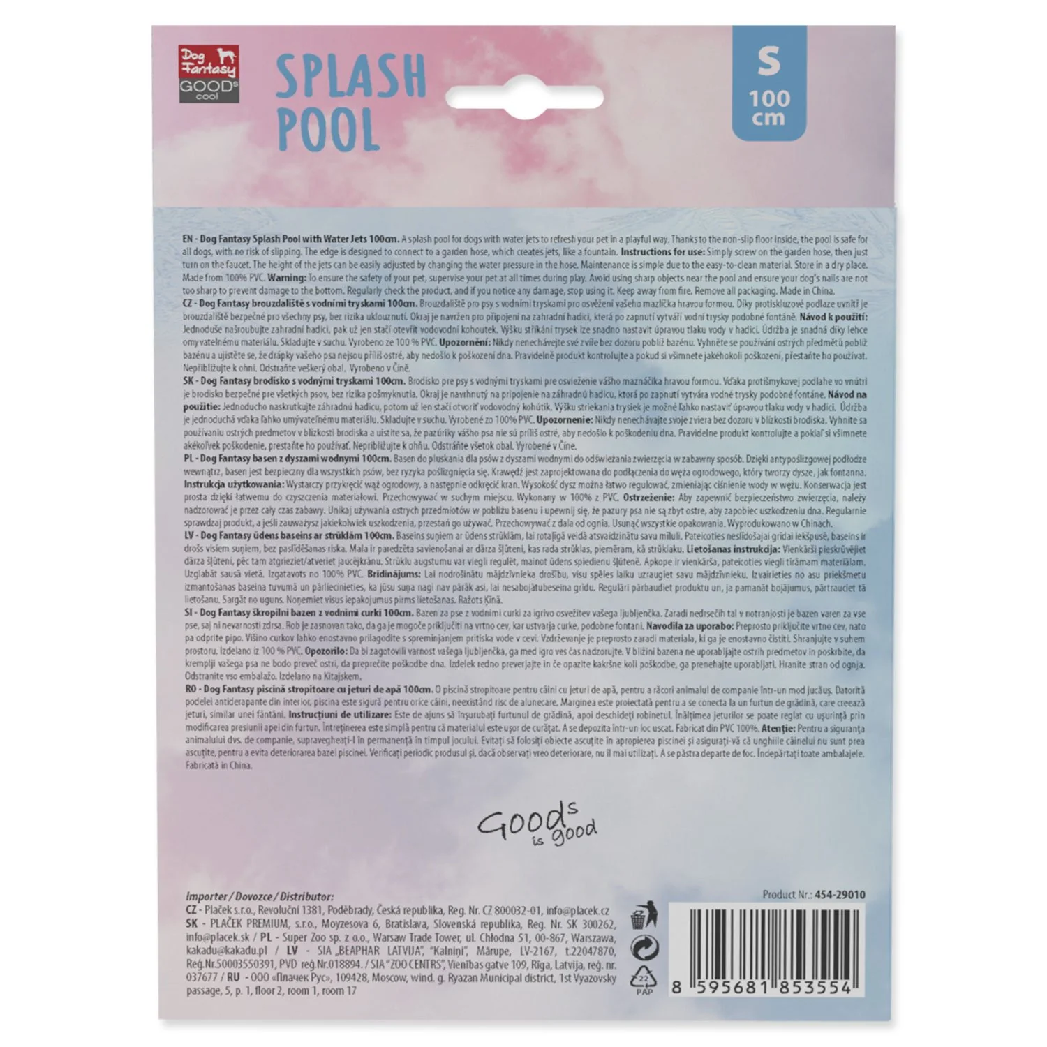 Bazén plytký Dog Fantasy s vodnými tryskami 100cm