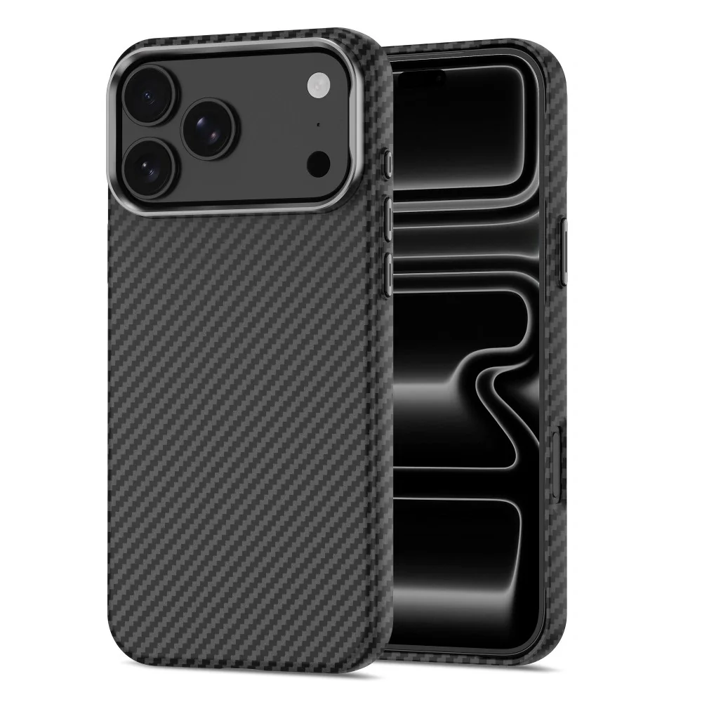 Tech-Protect Ion Carbon MagSafe kryt na iPhone 17 Pro Max / 18 Pro Max, čierny / strieborný