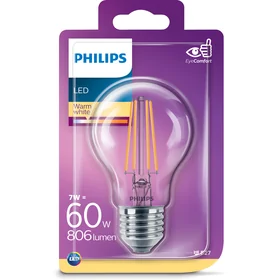 Philips Led Filament 60w E27 Ww A60cl Nd 1ks 1×1 ks