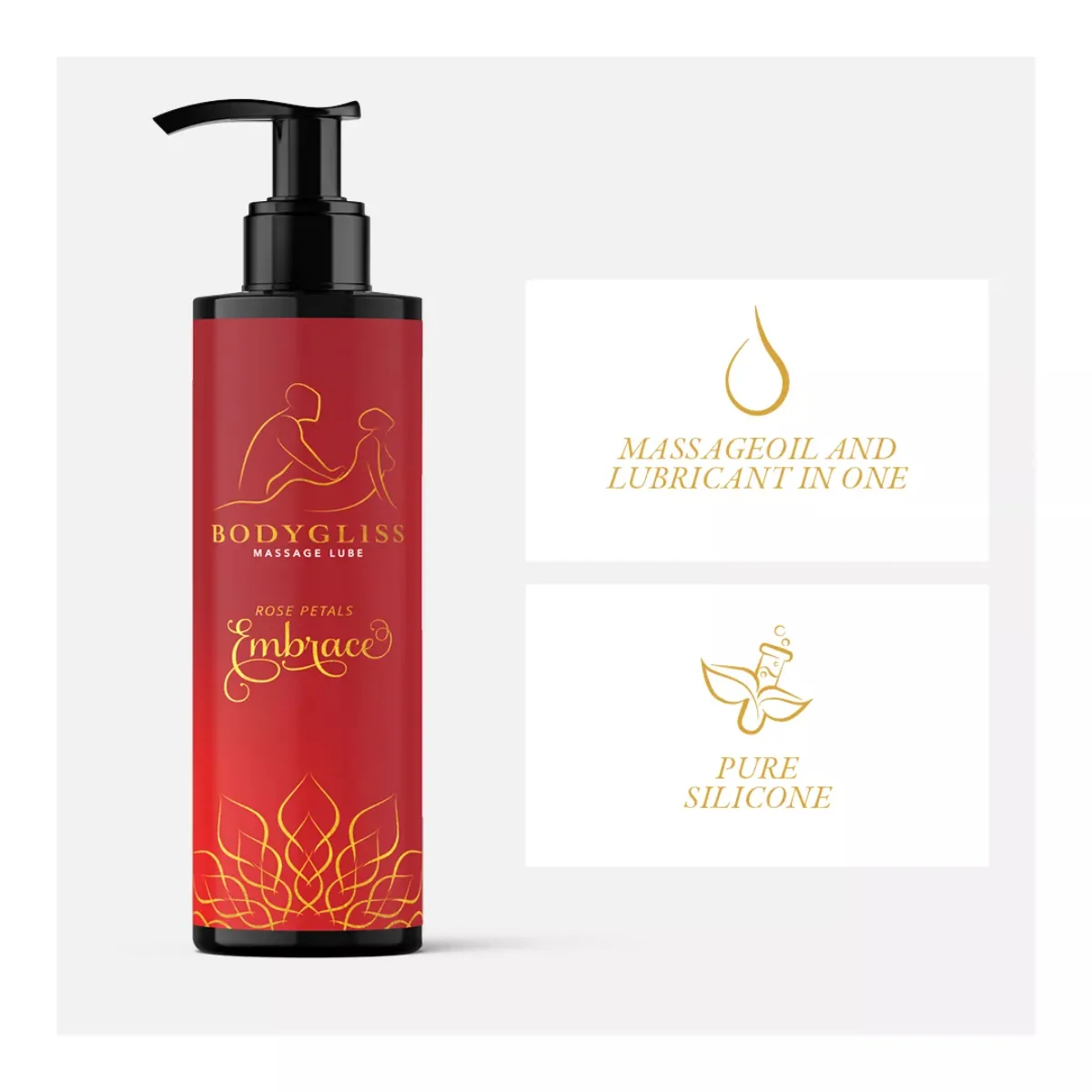 Silikónový masážny olej Rose Petals (150 ml)