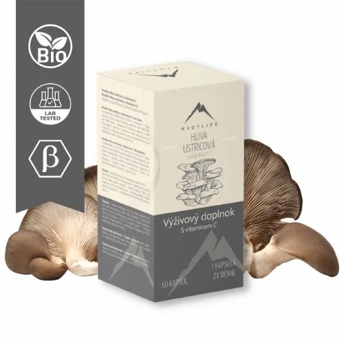 Hrotlife Hliva Ustricová s Vitamínom C 1×60 cps, výživový doplnok