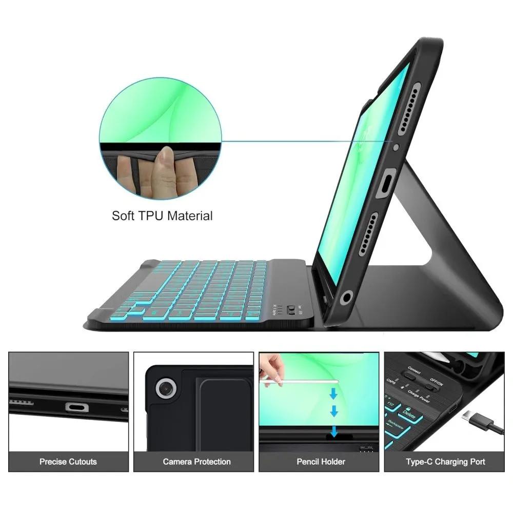Tech-Protect SC Pen Keyboard puzdro s klávesnicou na Samsung Galaxy Tab A9 Plus / A11 Plus 11'', čierne b A9 Plus / A11 Plus 11'', čierne